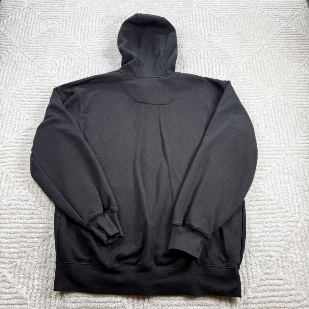 Berne Zip Up Hoodie Mens M Black Graphic Grunge Gorpcore Street Skater Punk Goth - Picture 2 of 9